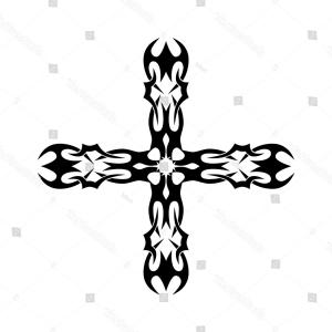 300x300 Photostock Vector Orthodox Cross Crucifix With Decorative Elements