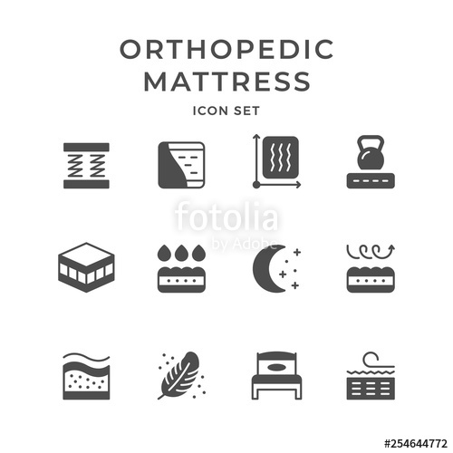 500x500 Set Icons Of Orthopedic Mattress Stock Image And Royalty Free