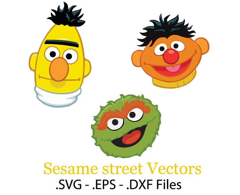 794x648 Sesame Street Set Vector Files  Dxf Etsy
