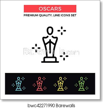 Vector Academy Awards Icon Oscar Statuette Thin Line Icon, Art 362x382 Vector Academy Awards Icon Oscar Statuette Thin Line Icon, Art