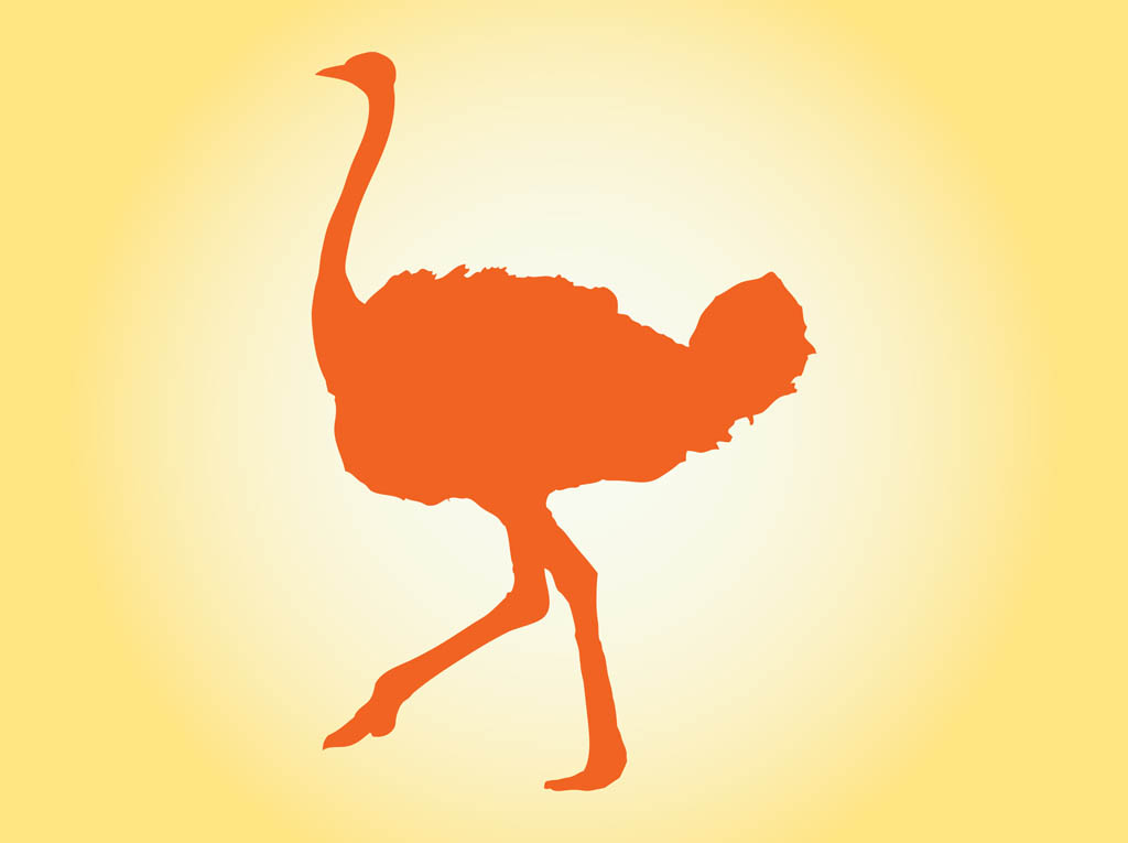 1024x765 Ostrich Silhouette Vector Art Graphics