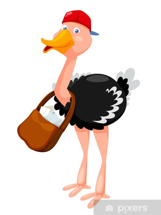 525x700 Cute Ostrich Vector Wall Mural We Live To Change