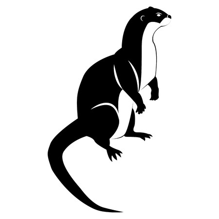 450x450 Vector Image Of A Silhouette Of An Otter On A White Background