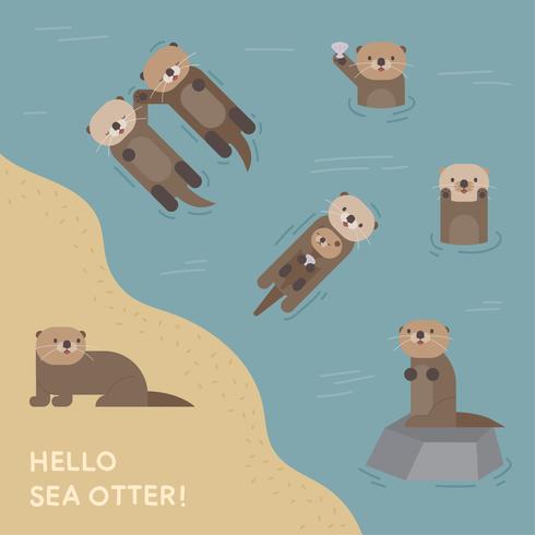 Cute Sea Otter Character 490x490 Cute Sea Otter Character