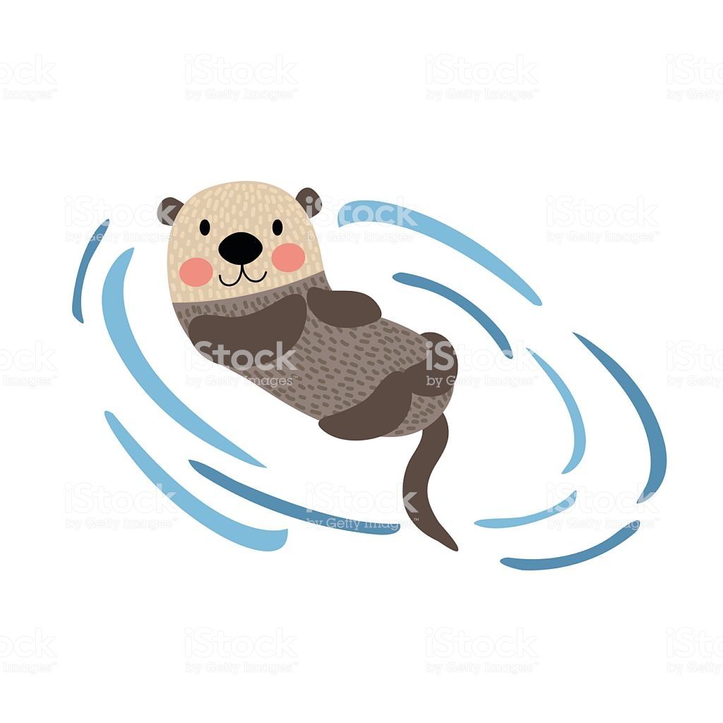 Floating Otter Animal Cartoon Character Isolated On White 1024x1024 Floating Otter Animal Cartoon Character Isolated On White