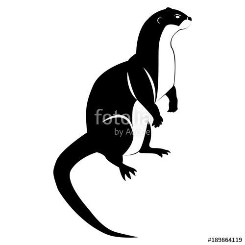 Vector Image Of A Silhouette Of An Otter On A White Background 500x500 Vector Image Of A Silhouette Of An Otter On A White Background