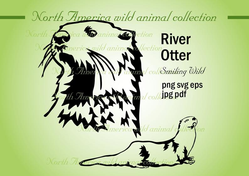 Wild Animal North America River Otter Clipart Vector Etsy 794x562 Wild Animal North America River Otter Clipart Vector Etsy