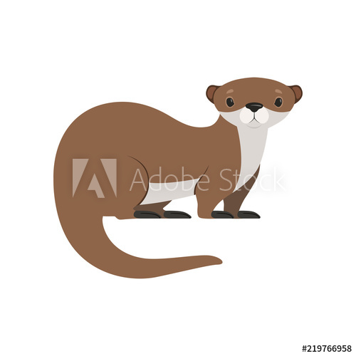 Cute Brown Otter Funny Animal Character Vector Illustration 500x500 Cute Brown Otter Funny Animal Character Vector Illustration