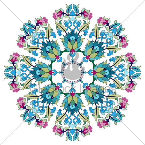 500x500 Antique Ottoman Turkish Pattern Vector Design Seventeen Gl Stock
