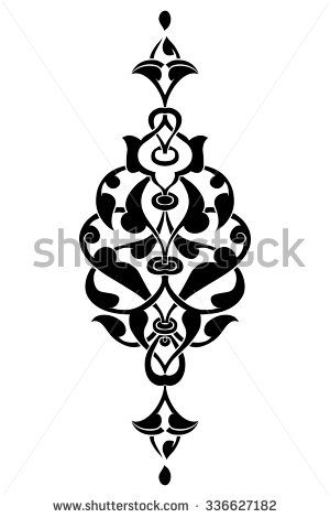 300x470 Black And White Antique Ottoman Turkish Design Pattern Vector
