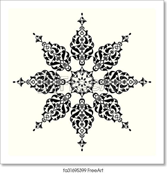 561x581 Free Art Print Of Antique Ottoman Turkish Vector Desi Black