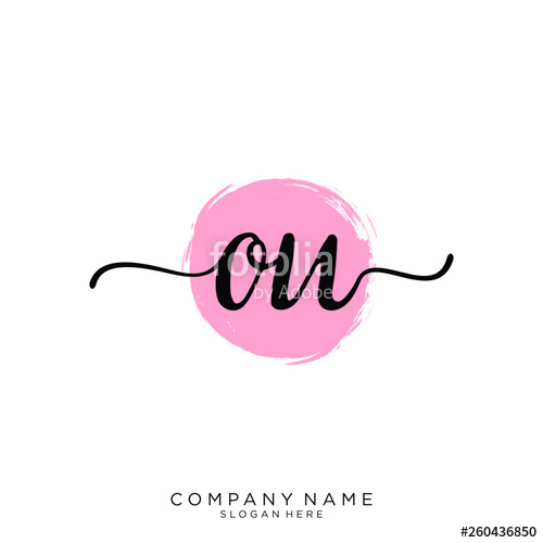 500x500 Ou Initial Handwriting Logo Vector Stock Image And Royalty Free