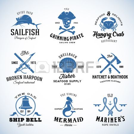 450x450 Ensemble De Vector Vintage Nautiques Et Marins Des