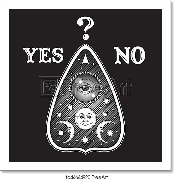 561x581 Free Art Print Of Hand Drawn Art Ouija Board Mystifying Oracle