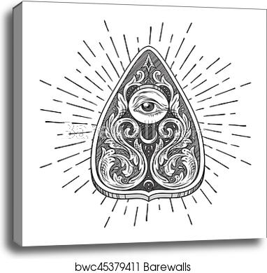 382x390 Hand Drawn Ornate Art Ouija Board Mystifying Oracle Planchette