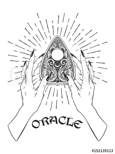 375x500 Hand Drawn Ornate Ouija Board Mystifying Oracle Planchette