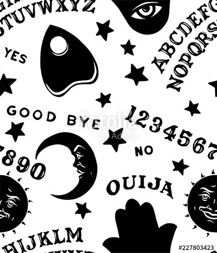 429x500 Ouija Board Symbols Pattern Repeat Seamless Stock Image