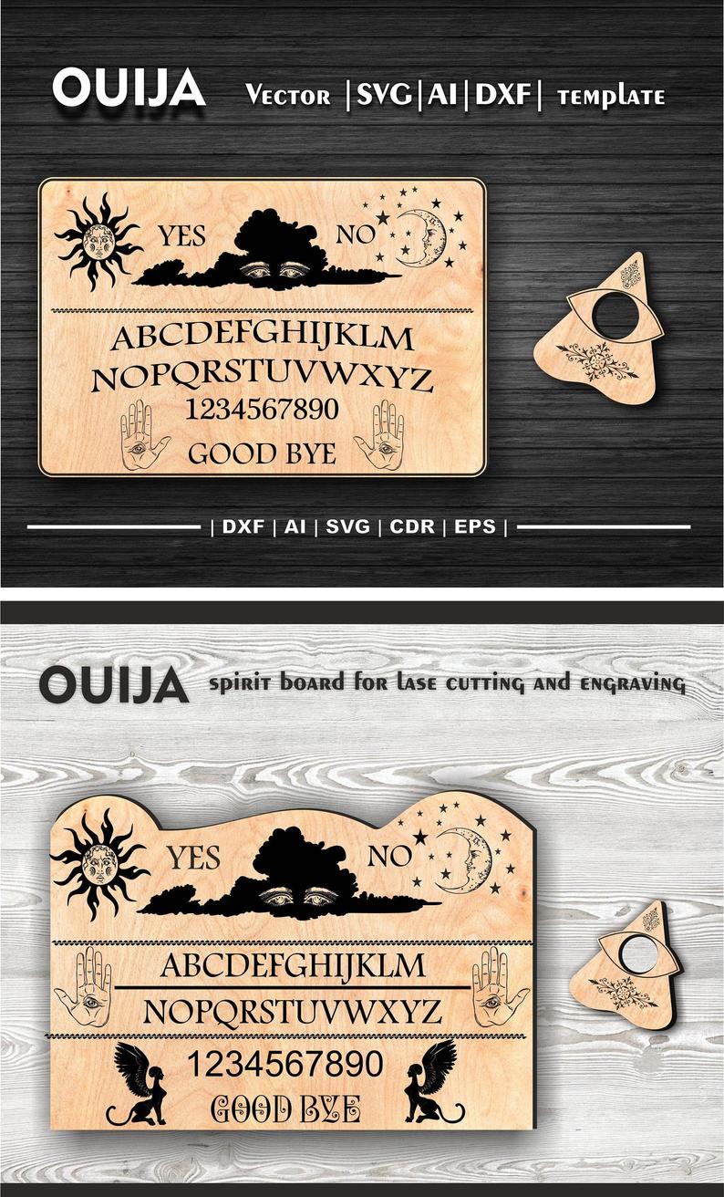 794x1312 Ouija Spirit Board Vector Template Dxfaisvgeps For Laser Etsy