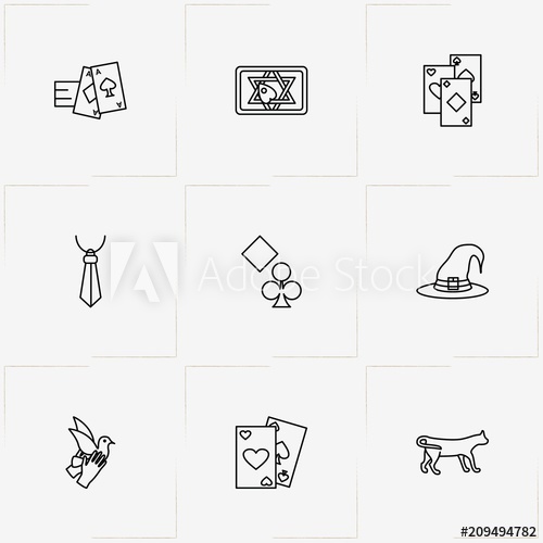 500x500 Magic Line Icon Set With Witch Hat Dove And Ouija Board