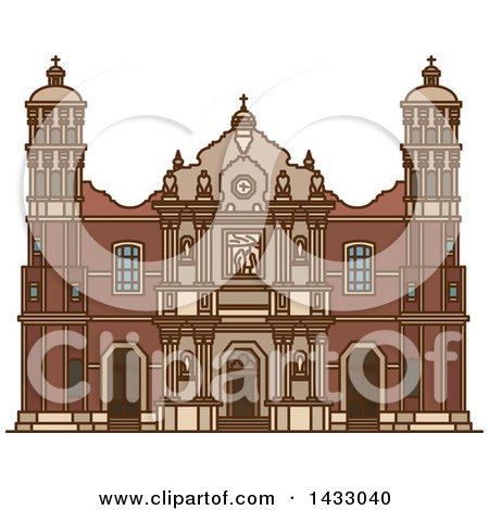 450x470 Clipart Of A Line Drawing Styled Mexican Landmark, Our Lady