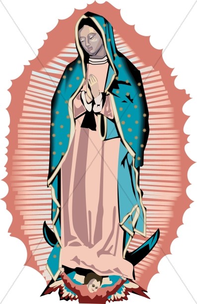 397x612 Miracle Of The Lady Of Guadalupe Virgin Mary Clipart