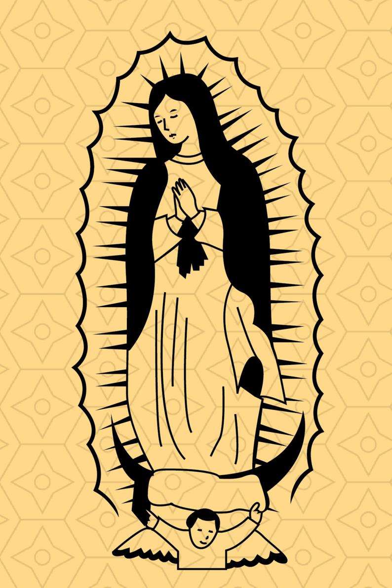 794x1191 Our Lady Of Guadalupe Design And Dxf For Use With Etsy