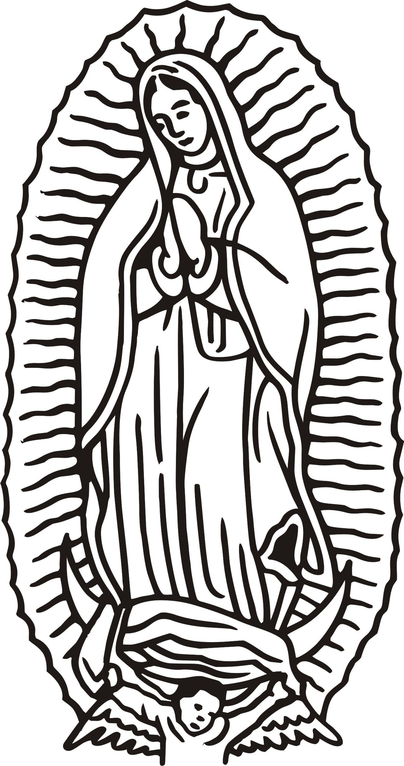 1300x2461 Virgen De Guadalupe Coloring