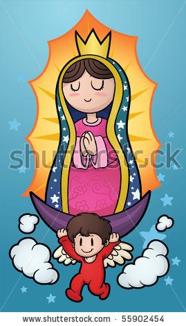 269x470 Cartoon Illustration Of The Virgin Of Guadalupe Vector