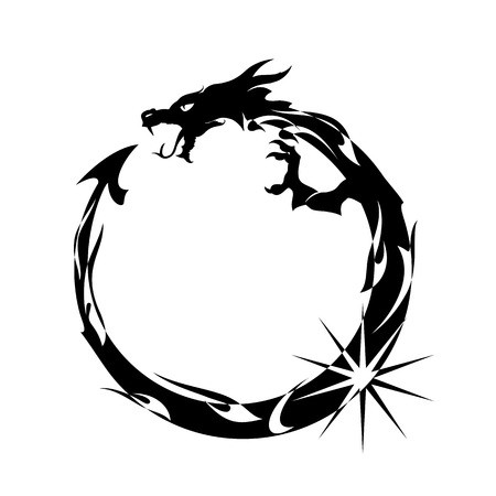 450x450 Ouroboros, Black Dragon Eating Its Own Tail Royalty Free Vector