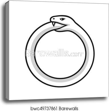 382x390 Ouroboros, Snake Eating Its Tail, Canvas Print Barewalls Posters