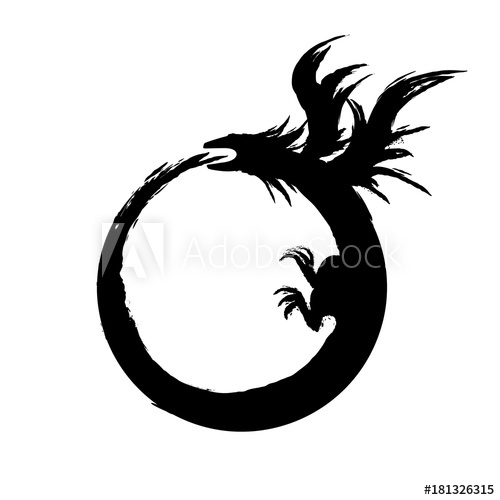 500x500 Ouroboros Sign, Alchemical Magical Symbol Of Reincarnation