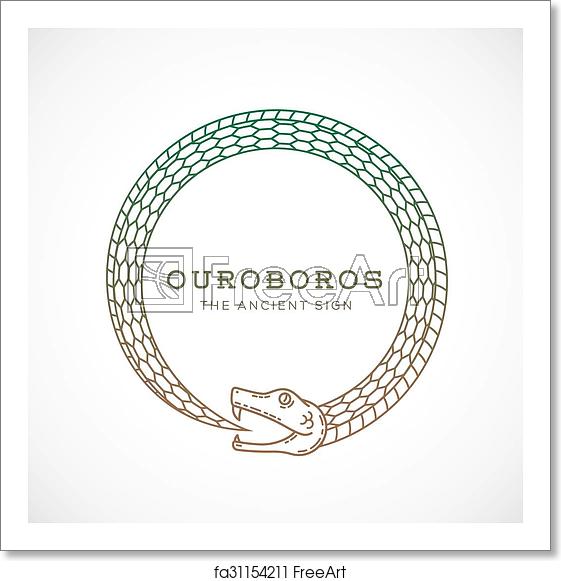 561x581 Free Art Print Of Abstract Vector Ouroboros Snake Symbol, Sign