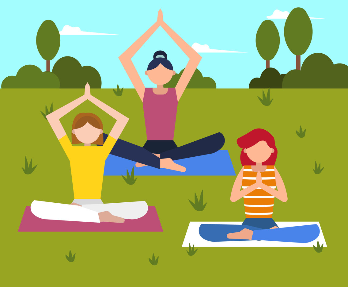 1136x936 Outdoor Yoga Vector Vector Art Graphics