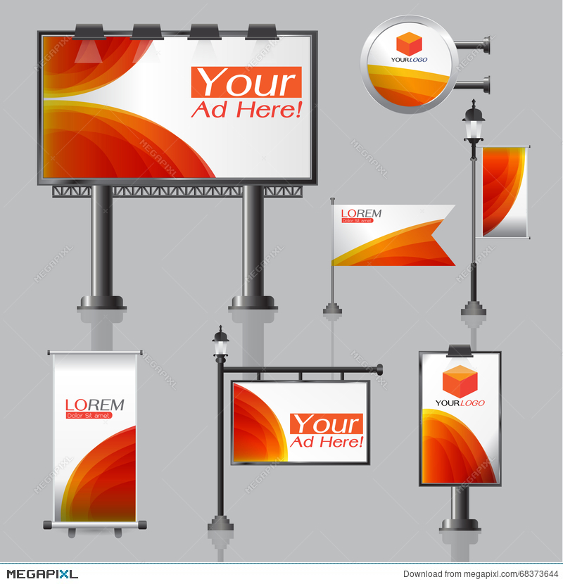 800x830 Vector Outdoor Advertising Design For Company With Color Circles