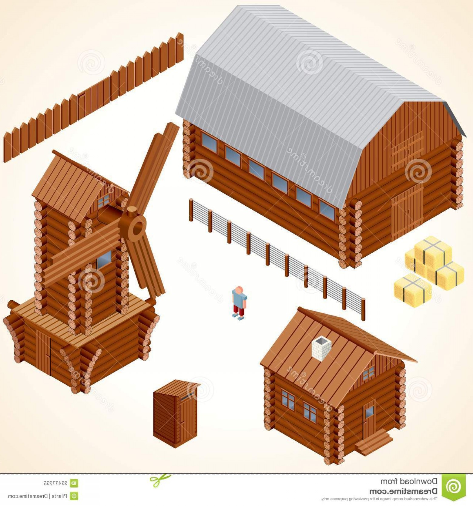 1560x1668 Royalty Free Stock Photo Isometric Wooden Cabins House Vector Clip