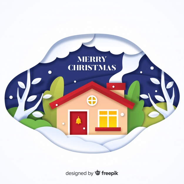 626x626 Cut Out House Christmas Background Vector Free Download