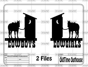 300x230 Dxf Cnc Dxf For Plasma Laser Cowboy Cowgirl Outhouse Cut Ready