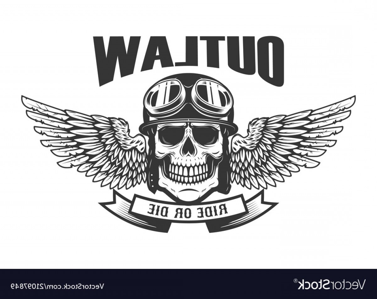 1200x952 Outlaw Ghetto Warrior Skull With Wings And Brass Vector Handandbeak