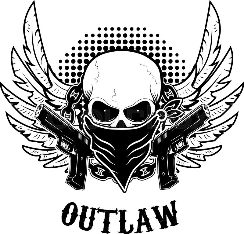 800x766 Outlaw T Shirt Print Design Template Stock Vector Colourbox