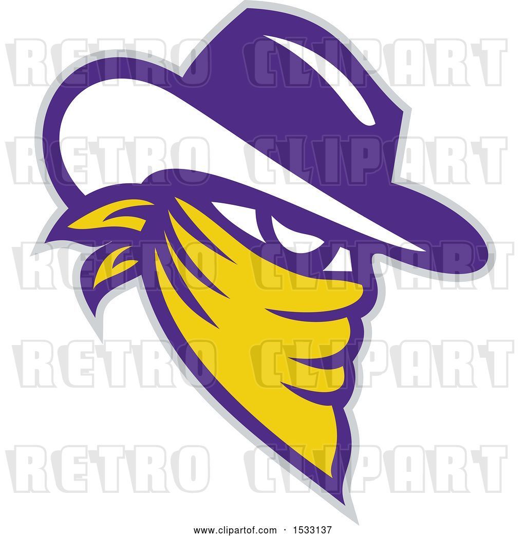 1024x1044 Vector Clip Art Of Retro White Yellow And Purple Cowboy Outlaw