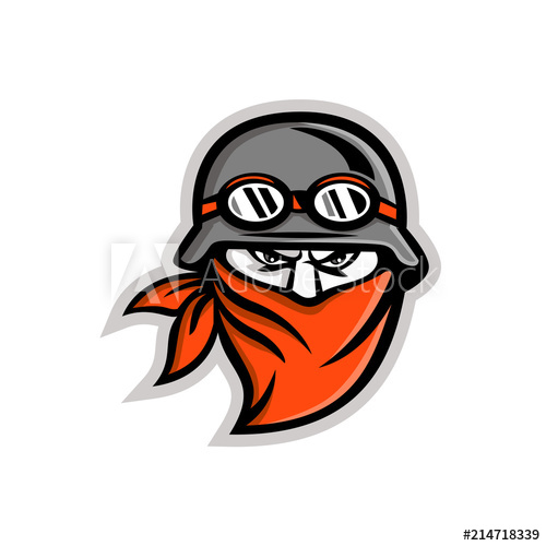 500x500 Motorcycle Club Outlaw Rider Wearing Bandanna Mascot