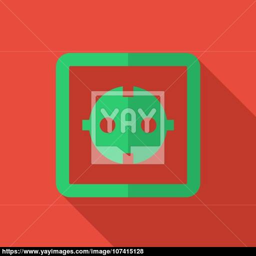 512x512 Modern Flat Design Concept Icon Electrical Outlet Vector Illust