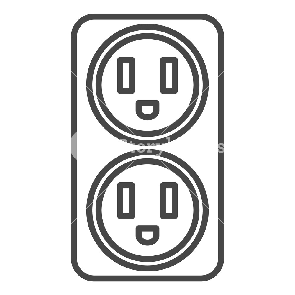 1000x1000 Double Electrical Outlet Icon Outline Double Electrical Outlet