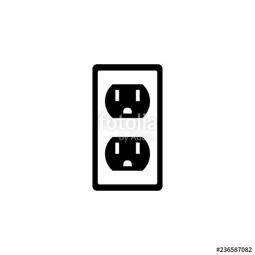 500x500 Double Electrical Outlet Icon Double Electrical Outlet Vector