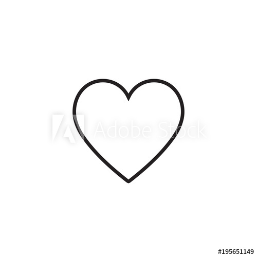 Heart Icon Vector Illustration Linear Symbol With Thin Outline 500x500 Heart Icon Vector Illustration Linear Symbol With Thin Outline