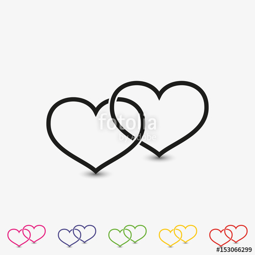 Set Of Two Outline Linked Hearts Vector Icon Love Symbol Flat 500x500 Set Of Two Outline Linked Hearts Vector Icon Love Symbol Flat
