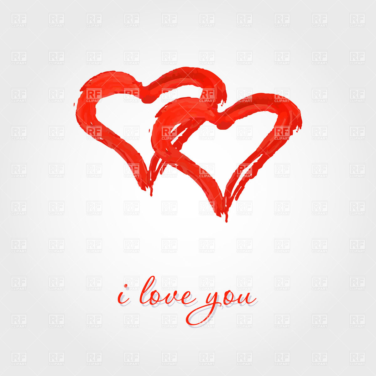 Two Red Watercolor Hearts Vector Image Of Design Elements 1200x1200 Two Red Watercolor Hearts Vector Image Of Design Elements