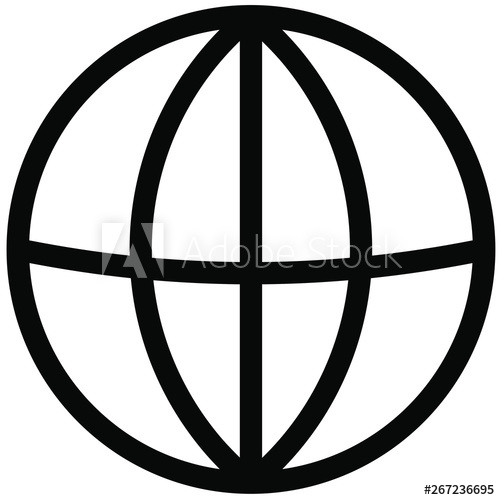 500x500 Outline Globe Vector Icon