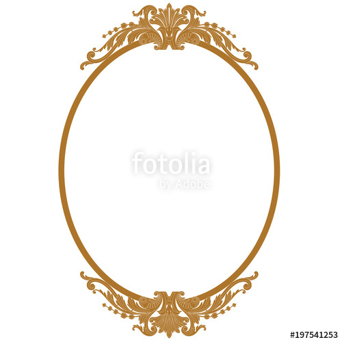 500x500 Golden Vintage Oval Graphical Frame In Antique Style Vector