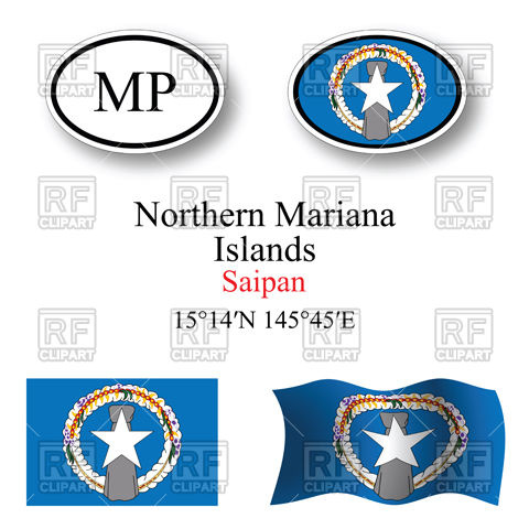 480x480 Oval Label With Flag Of Northern Mariana Islands Vector Image